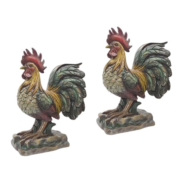 Decorative Rooster Bookends, Handmade (2pk)